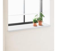 GeenYuu Window Sill White PVC 140 x 50 x 4.5 cm with End Caps, Water-Repellent and Easy to Clean, for Indoor and Outdoor Use, Easy Installation No Drilling Required