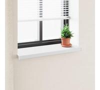 GeenYuu Window Sill White PVC 60 x 35 x 4.5 cm with Side End Caps, Water-Repellent and Easy to Clean, for Indoor and Outdoor Use, Easy Installation No Drilling Required