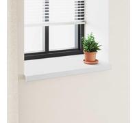 GeenYuu Window Sill White PVC 80 x 50 x 4.5 cm with Side End Caps, Water-Repellent, Easy to Clean, for Indoor and Outdoor Use, Easy to Install with Standard Adhesive, Easy to Clean