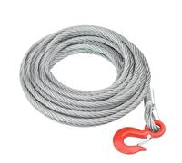 GeenYuu Wire Rope Cable Galvanised Steel 20 m 16 mm Diameter 3200 k Capacity with Safety Loop Hook for Hoist Workshop Offroad Boat Industrial Loads Lifting Pull