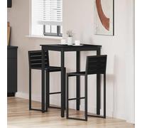 GeenYuu Wooden Bar Table with Metal Frame, 70 x 70 x 105 cm, Space-Saving and Robust, Ideal as a Dining Table, Kitchen Table or Dining Table for Dining Room, Living Room, Family and Guests