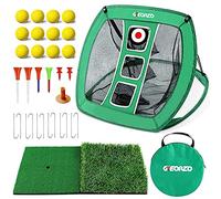 GEEORZO Golf Chipping Net, Pop Up Practice Net, (Net+Mats+Balls) Green