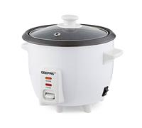 Geepas 0.6 L Electric Automatic Rice Cooker Non-Stick Pot Keep Warm Cup In White White