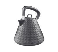 GEEPAS 1.5L Cordless Electric Kettle | Traditional Pyramid Kettle with 360° Rotational Base Strix Control Auto Shut Off & Boil Dry Sensor | Space Saving Cord Storage LED Indicator | 3000W Argyle Grey