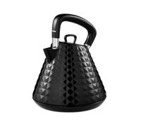 GEEPAS 1.5L Cordless Electric Kettle | Traditional Pyramid Kettle with 360° Rotational Base Strix Control Auto Shut Off & Boil Dry Sensor | Space Saving Cord Storage LED Indicator | 3000W Argyle Black