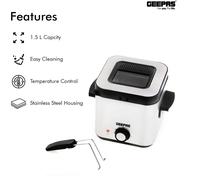 Geepas 900W Deep Fat Fryer 1.5L Stainless Steel Fryer