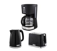 GEEPAS 1.5L Filter Coffee Machine, 1.7L Electric Kettle & 2 Slice Toaster Combo Set | 900W Programmable Drip Coffee Maker | 900W Bread Toaster 7 Browning Levels | 3000W Rapid Boil Cordless Jug Kettle