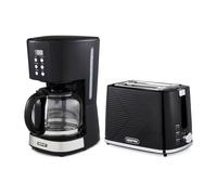 Geepas 1.5L Filter Coffee Machine & 2 Slice Toaster Set in Black Geepas Black