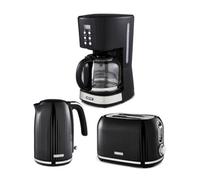 GEEPAS 1.5L Filter Coffee Machine, 1.7L Electric Kettle & 2 Slice Toaster Combo Set | 900W Programmable Drip Coffee Maker | 1000W Bread Toaster 6 Browning Levels | 3000W Rapid Boil Cordless Jug Kettle