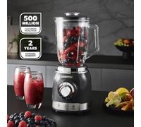 GEEPAS 1.5L Glass Jug Smoothie Maker 700W Ice Crusher Mixer Pulse Grey Blender
