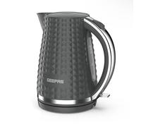 Geepas 1.7L Cordless Electric 2200W Textured Jug Kettle Concealed Heating Grey