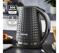 Geepas 1.7L Cordless Electric Kettle 2200W Textured Jug Kettle Concealed Heating