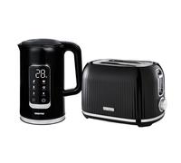 Geepas 1.7L Digital Electric Kettle & 2 Slice Bread Toaster Combo Set | 2200W Cordless Jug Kettle, Keep Warm Function | 1000W Toaster with 7 Browning Levels, Removable Crumb Tray & Cord Storage