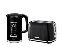 Geepas 1.7L Digital Electric Kettle & 2 Slice Bread Toaster Combo Set | 2200W Cordless Jug Kettle, Keep Warm Function | 1000W Toaster with 7 Browning Levels, Removable Crumb Tray & Cord Storage