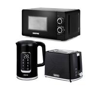 Geepas 1.7L Digital Electric Kettle, Opus Collection 2 Slice Bread Toaster & Microwave Kitchen Combo Set