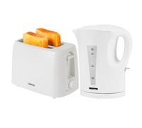 2200W 1.7L Electric Kettle & 650W 2 Slice Bread Toaster Kitchen Combo Set White