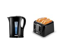 GEEPAS 1.7L Electric Kettle & 4 Slice Bread Toaster Kitchen Combo Set