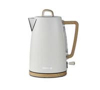 GEEPAS 1.7L Electric Kettle NordiQ Design | 3000W Rapid Boil Stainless Steel Jug Kettle Matte Finish with Wood Accents | Auto Shut Off Boil Dry Protection Detachable Filter | 2 Year Warranty Cream