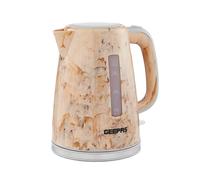 GEEPAS 1.7L Electric Kettle | Premium Kettle with 360° Rotational Base, Cordless | Concealed Heating, Strix Controller | Space Saving Cord Storage & LED Indicator | 2 Year Warranty 2200W Skye Cream