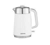 GEEPAS 1.7L Electric Kettle | Rapid Boil Cordless Jug Kettle for Hot Water Tea Coffee | Auto Shut-Off 360° Swivel Base Boil Dry Protection Easy Pour | Arcus Collection White 3000W