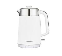 GEEPAS 1.7L Electric Kettle | Rapid Boil Cordless Jug Kettle for Hot Water Tea Coffee | Auto Shut-Off 360° Swivel Base Boil Dry Protection Easy Pour | Arcus Collection White 3000W