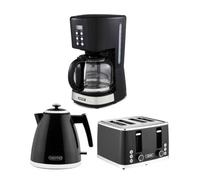 GEEPAS 1.5L Filter Coffee Machine, 1.7L Electric Kettle & 4 Slice Toaster Combo Set | 900W Programmable Drip Coffee Maker | 1600W Bread Toaster 7 Browning Levels | 3000W Rapid Boil Cordless Jug Kettle