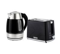 Geepas 1.7L Illuminating Electric Kettle & 2 Slice Bread Toaster Combo Set | 2200W Rapid Boil Cordless Jug Kettle, Swivel Base | 900W Toaster with 7 Browning Levels,Removable Crumb Tray & Cord Storage
