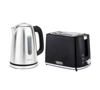 Geepas 1.7L Illuminating Electric Kettle & 2 Slice Bread Toaster Combo Set in Black Geepas Black