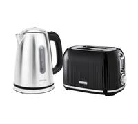 Geepas 1.7L Illuminating Electric Kettle & 2 Slice Bread Toaster Combo Set in Black Geepas Black