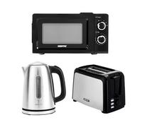 Geepas 2 Slice Bread Toaster, 1.7L Kettle & 20L Manual Microwave Set