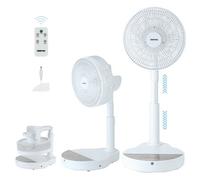 GEEPAS 10 Inch DC Folding Fan - Portable Folding Desk Fan with Remote Control Oscillation - 12 Speed, 8 Hour Timer, Quiet Fan - Foldaway Stand Table Fan with Adjustable Height - Home, Office