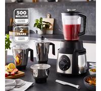 Geepas 1000W 5 in 1 Mixer Grinder, 3 Stainless Steel Jars Dry Wet Grinding Juicing