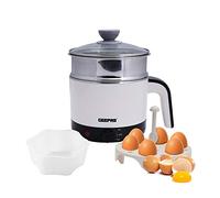 Geepas 1000W Multifunctional 1.7 L Double Layer Kettle - 3-in-1 Cordless Kettle, Steamer and Egg Boiler - Boil Dry Protection, 2 Speed Heating - Ideal for Steaming Vegetables Boiling Eggs
