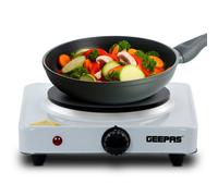 Geepas 1000W Single Electric Hot Plate Portable Kitchen Hob Cooker, White