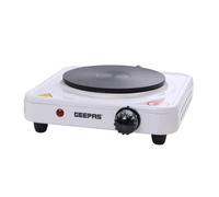 Geepas 1000W Single Hot Plate Precise Table Top Cooking - Cast Iron Heating Plate - Portable Electric Hob Single Burner with Adjustable Thermostat for Home Kitchen Camping & Caravan Cooking, Compact