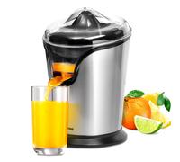 GEEPAS 100W Electric Citrus Juicer | Premium Stainless Steel Lemon Squeezer with 2 Cones for Orange Lime Grapefruit | Auto Start Quiet Motor