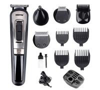 Geepas 11-in-1 Rechargeable Multi Grooming Kit - Ultimate Grooming Trimmer Set for Beard & Hair Clipper - Nose/Ear, Shaver, 4 Combs and Hair Clipper - 2 Years Warranty