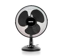 GEEPAS 12" Table Fan | Electric Portable Worktop Desk Fan with 3 Speeds 3 Blades, Adjustable Tilt Wide Angled Oscillation | Powerful Cooling Airflow for Home Office | 1 Year Warranty, Black 35W