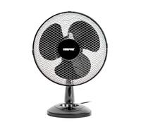 GEEPAS 12" Table Fan | Electric Portable Worktop Desk Fan with 3 Speeds 3 Blades, Adjustable Tilt Wide Angled Oscillation | Powerful Cooling Airflow for Home Office | 1 Year Warranty, Black 35W