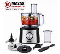 GEEPAS 1200W Compact Food Processor 1.5L Mixing Bowl 2 Speed Pulse Silver