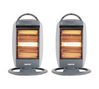 Geepas 1200W Halogen Heater | Instant Heating Portable Heater, 3 Heat Settings 400/800/1200W| Oscillation Function, Carry Handle & Safety Tip Over Switch (With Handle - Pack of 2)