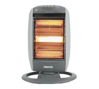 Geepas 1200W Halogen Heater 3 Heat Settings Oscillation in Grey | Size: Double Geepas Grey Double