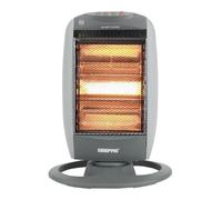 Halogen Heater Instant Heating Portable Quartz Heater Home Office 1200W Geepas Grey Single