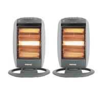 Geepas 1200W Halogen Heater Pack Of 2 400/800/1200W Heat Settings