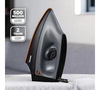 Geepas Dry Iron | Clothes Heavyweight Electric Press | 2m Initial Heat up Non-Stick Soleplate Adjustable Temperature | Overheat Protection Professional Industry Home Use | 2 Year Warranty 1200W Grey