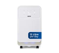 Geepas 12L/Day Dehumidifier - Portable Moisture Remover with Digital Display, 24H Timer, Continuous Drainage, Laundry Drying & Quiet Sleep Mode - Ideal for Damp, Condensation & Drying Clothes