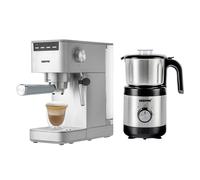 Geepas 1450W Espresso & Cappuccino Coffee Machine & 450W Coffee Grinder Combo Set