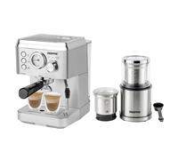 Geepas 1140W Espresso & Cappuccino Coffee Machine & 200W Coffee Grinder Combo Set