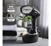 GEEPAS Handheld Clothes Steamer | 2-in-1 Travel Garment Steamer Steam Iron | 30g/min Powerful Stream Ceramic Soleplate 400ml Water Tank | Wrinkle Remover 35s Fast Heat-up | 2 Year Warranty 1500W Black
