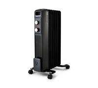 7 Fin Oil Filled Radiator 1500W Electric Portable Heater 3 Heat Thermostat Geepas Black One Size